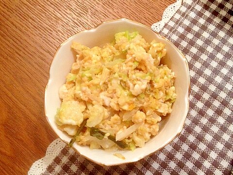 キャベツの千切りリメイクの炒り卵